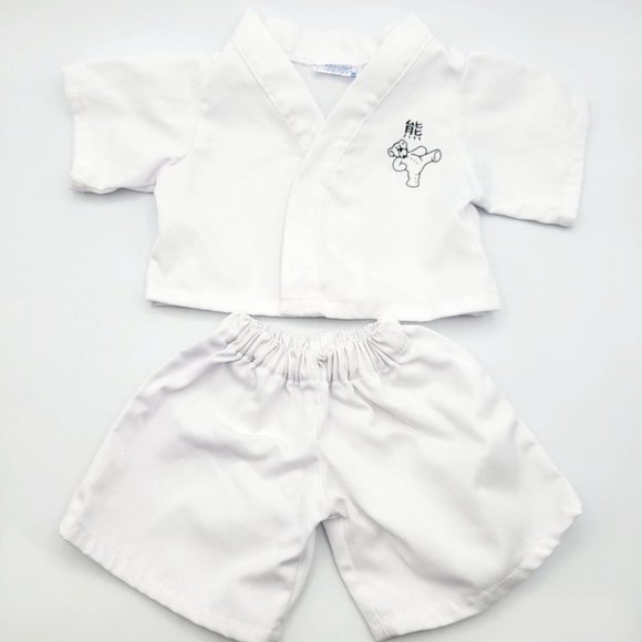 Build a Bear Karate Bear Stuffed Animal Plush Cream & White Karate Gi Outfit 15" - Picture 3 of 8